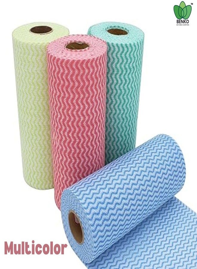 BENKO! Premium Washable & Reusable Kitchen Towel Roll | Mutlicolor | 80 Pulls | Extra Thick 50 GSM | Size: 23 x 21 cm | Highly Absorbent | Eco Friendly | Upto 10 Time washable - Image 5